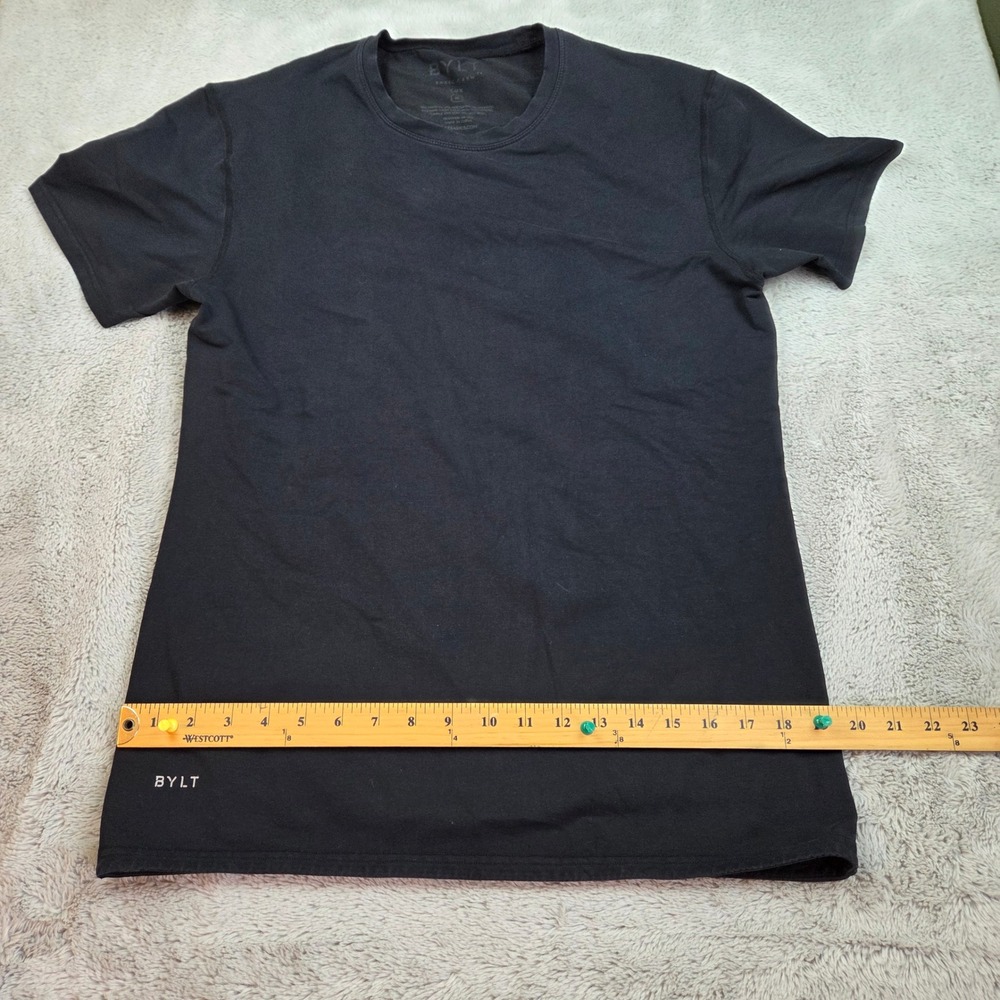 BYLT Basic Crew Lux T-Shirt Mens M Short Sleeve Athletic Fit Stretch Top Black
